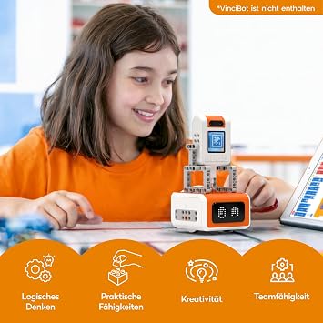 AI Vision Kit for VinciBot with 180° Flip Camera Programmable Screen Modular Structure 7 Visual Functions Add for Beginners and Advanced AI from 8 to 12