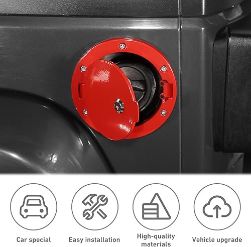Miniatura 4 de Tapa de tanque de gasolina con cerradura de puerta para Jeep Wrangler JK, tapa de tanque de combustible con cerradura, compatible con Jeep Wrangler