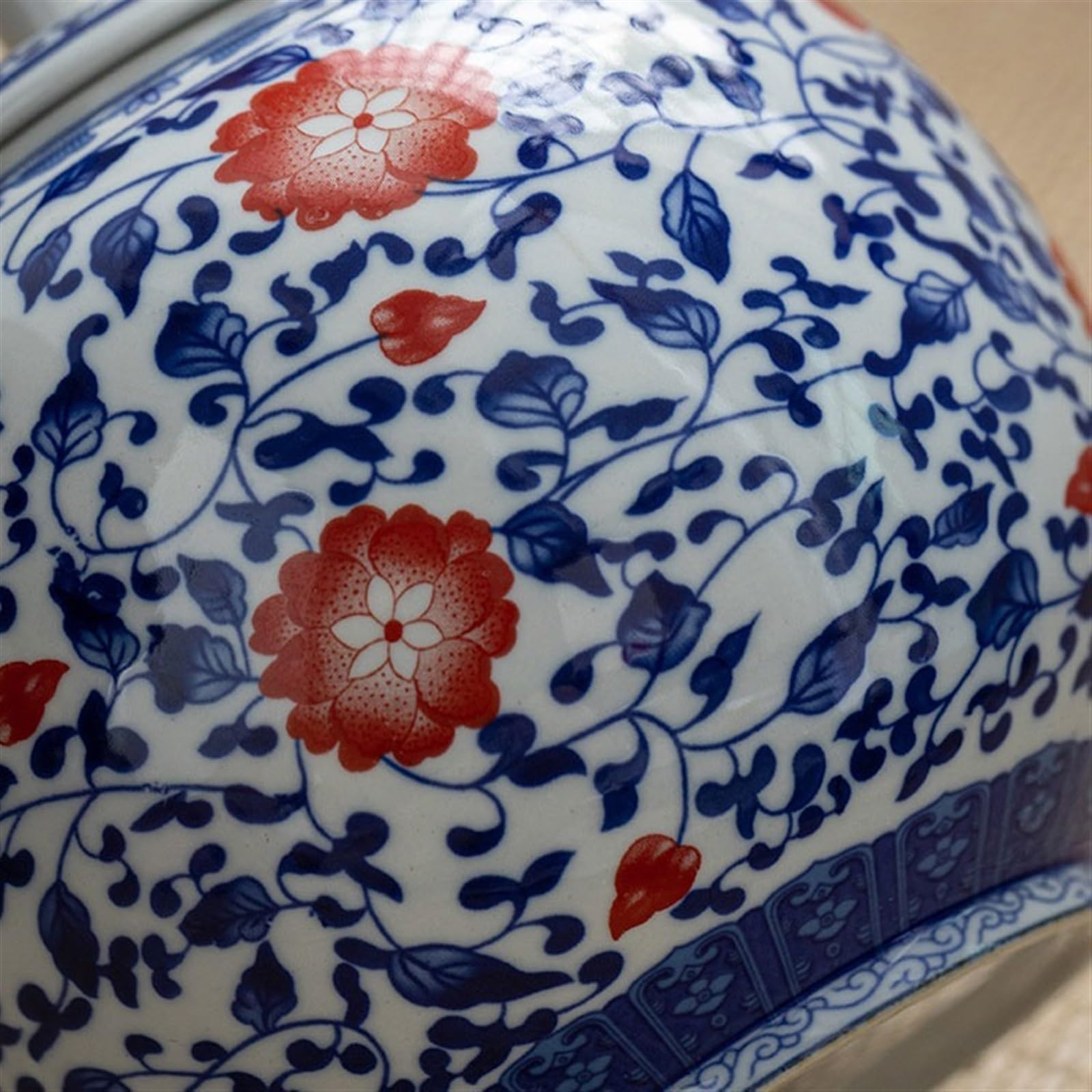 Praktyczny Wysokiej jakości niebieski ceramiczny słoik z uszczelką, okrągły | Domowy słoik do przechowywania herbaty liściastej Wielofunkcyjny pusty słoik(Średni)