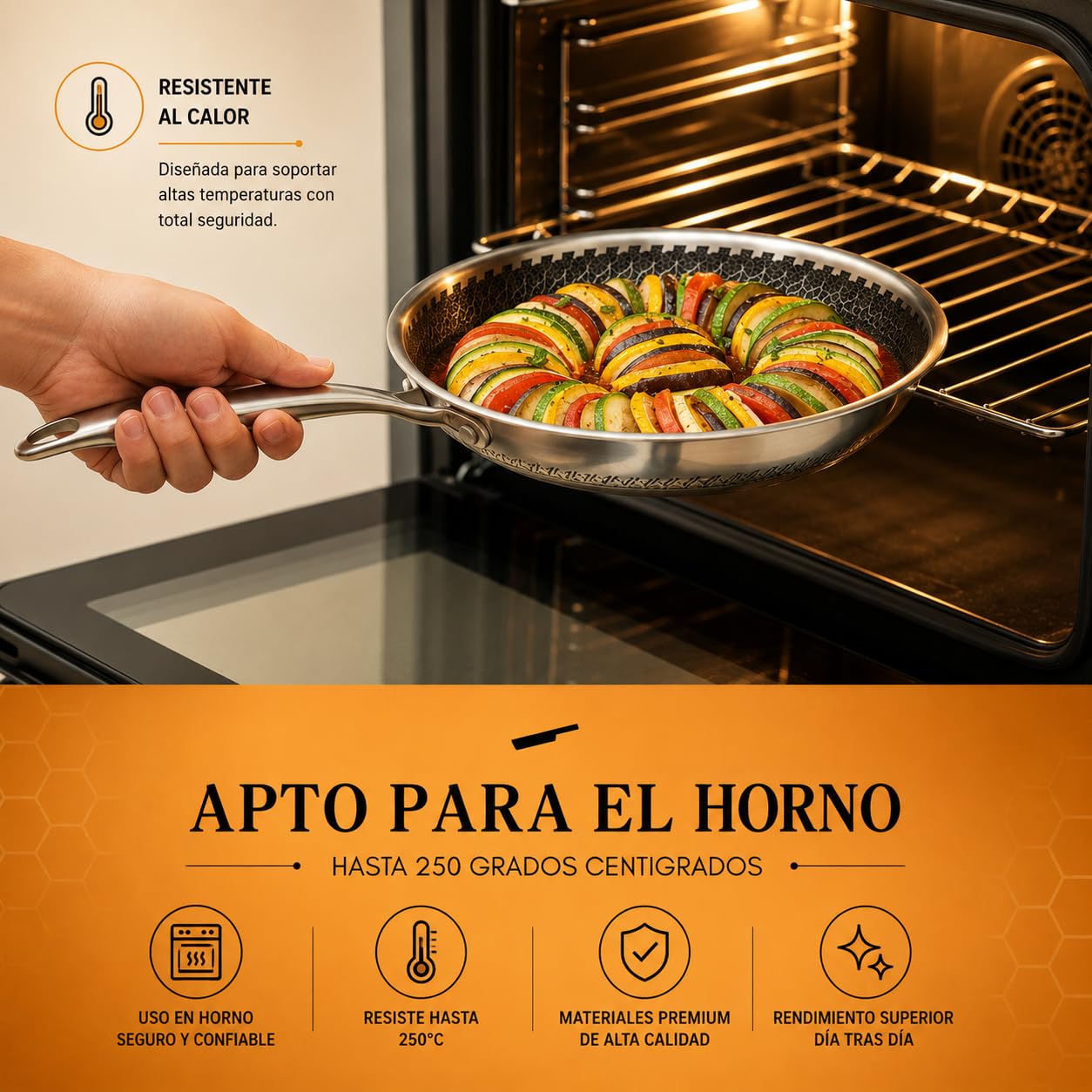 Batería de Cocina 5 Piezas Acero Inoxidable 18/10 Triply – 3 Ollas (16+20+24 cm) con Tapas de Vidrio + 2 Sartenes (20+24 cm) – Interior Panal Sin PFOA – Inducción y Horno