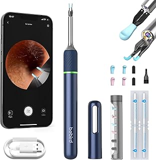 Ear Wax Removal Tool Camera, Ear Cleaner with Ear Pick & Tweezers, Ear Camera with 10 Megapixels, 12 Ear Spoons, Earwax Removal with 2 Modes, Ear Wax Removal kit for Ear Cleaning