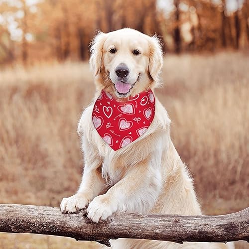 Miniatura 5 de Pañuelo rojo para perro con flecha de amor para el día de San Valentín, bufanda triangular, baberos, accesorios para mascotas, pañuelo para gatos