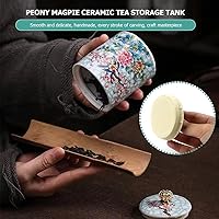 Vista 5 de FERCAISH Tarro de cerámica para almacenamiento de alimentos, tarro de almacenamiento de té, organizador de cerámica para dulces con tapa hermética