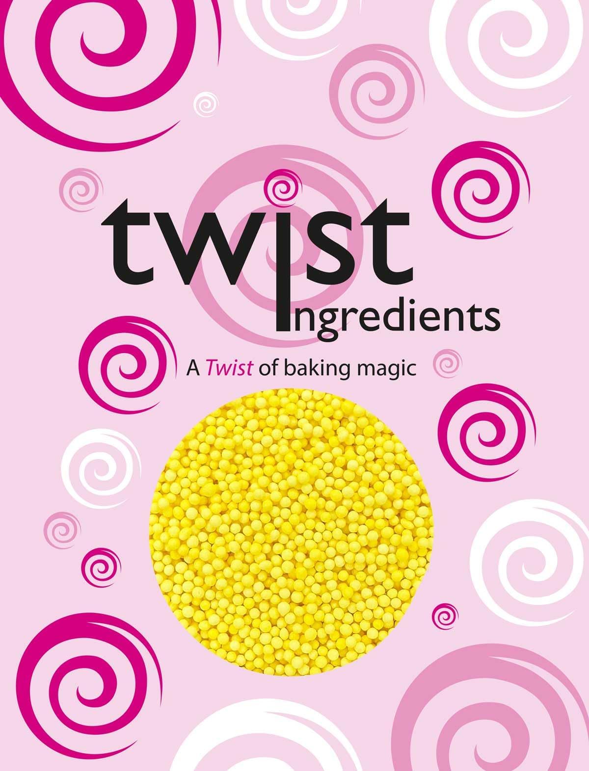 Twist Ingredients - 100s and 1000s - Yellow Cake Topper Sprinkles - 800g Edible Matt Ball Cupcake/Cake Decorations - For Weddings, Christenings & Summer Parties