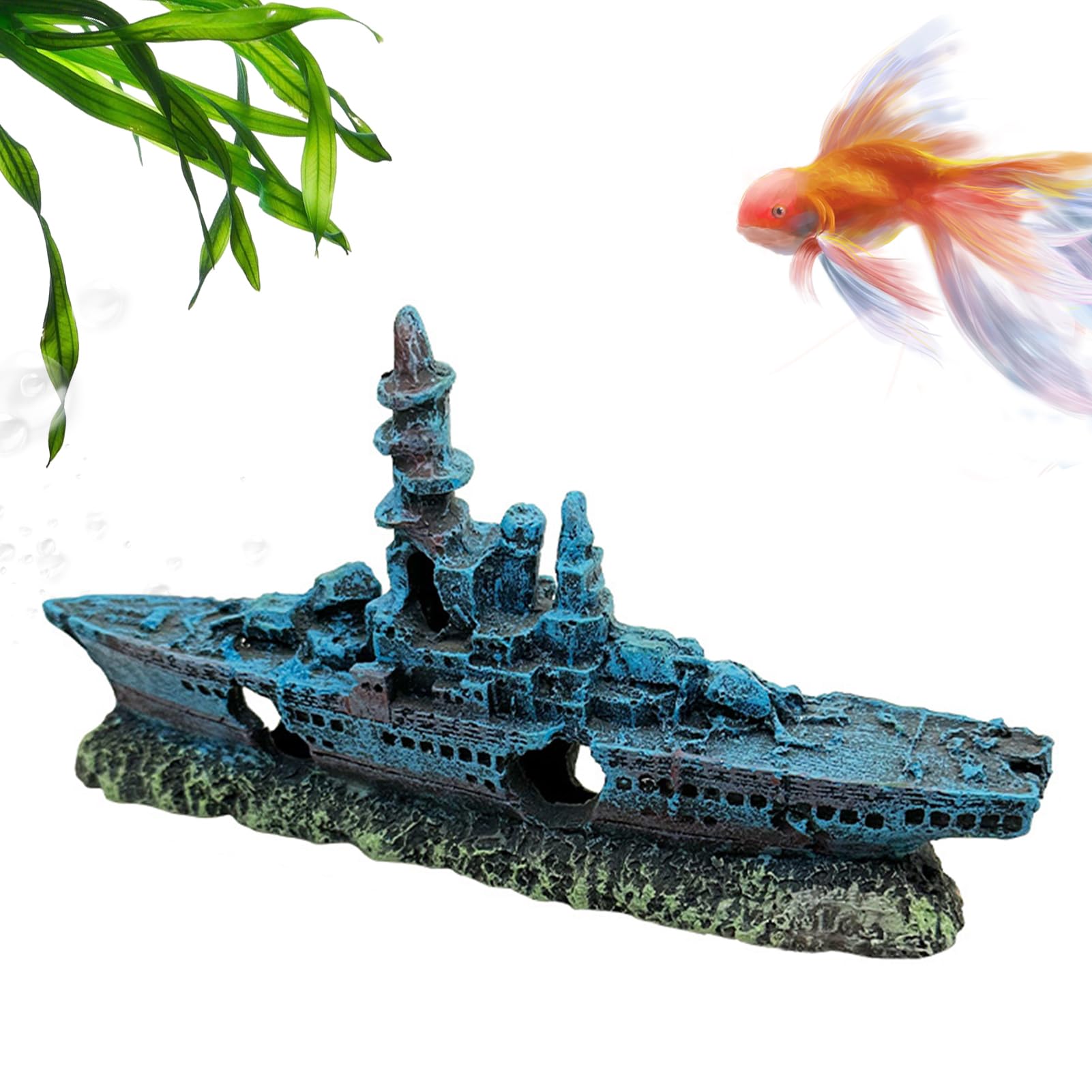 F FABOBJECTS® Aquarium Shipwreck - Aquarium Decor | Fish Tank