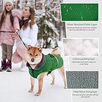 Vista 77 de QBLEEV Abrigo cálido para perro, chaqueta de invierno reflectante, impermeable, resistente al viento, ropa de cuello alto para perro para clima