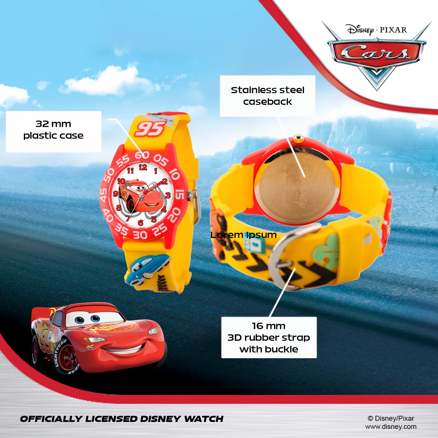 Disney Orologio Analogico al Quarzo Ragazzo con Cinturino in Plastica W001509