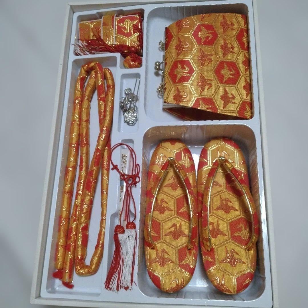 和装 筥迫セット 七五三用七歳 佐賀錦 草履 20.5cm
