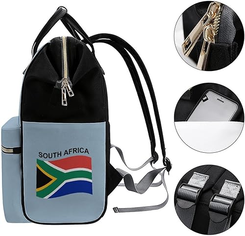 Miniatura 3 de Flag of South Africa Waterproof Mommy Backpack Large Capacity Nappy Bag Multifunction Travel Bag