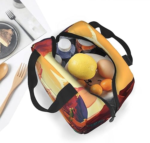 Miniatura 6 de KHiry Lonchera reutilizable con estampado del desierto portátil, a prueba de fugas, aislada, para mujeres y hombres