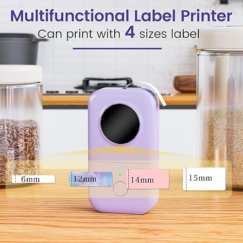 Vista 16 de Phomemo D30 - Etiquetadora con cinta, Bluetooth, portátil, pequeña, para teléfono inteligente, múltiples plantillas, icono de fuentes, fácil de Verde