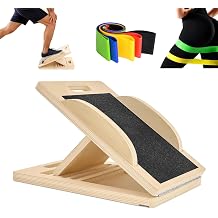 Slant Board Wooden, Adjustable Slant Board Calf Stretcher with Detachable Balance Boards, Portable 2-in-1 Fitness Boards for Exercise Stretching, Therapy, Home, Gym