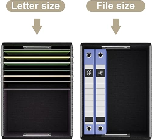 Vista 89 de Huolewa Caja organizadora de archivos con tapa, organizador de carpetas de archivos plegable para almacenamiento de documentos de oficina, caja