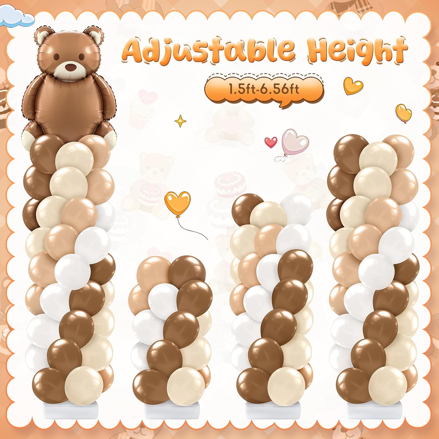 Kasyat 2 Set Bear Balloon Column Stand Kit image 5