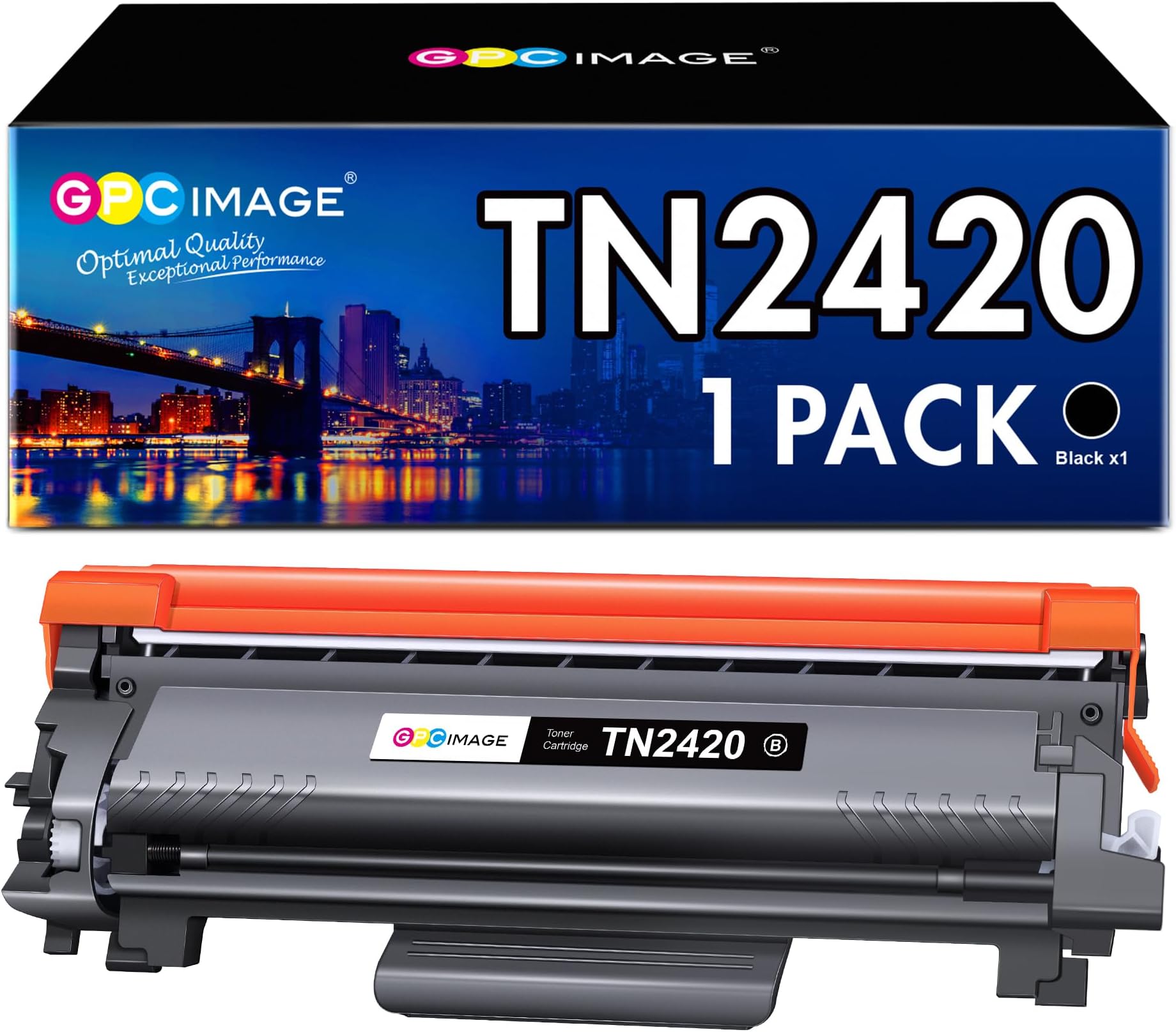 TN2420 TN-2420 Compatible Toner cartridges Replacement for TN2410 TN-2410 for Brother HL-L2350DW MFC-L2710DW DCP-L2510D DCP-L2530DW HL-L2375DW HL-L2370DN L2310D MFC-L2730DW (Black, 1-Pack)