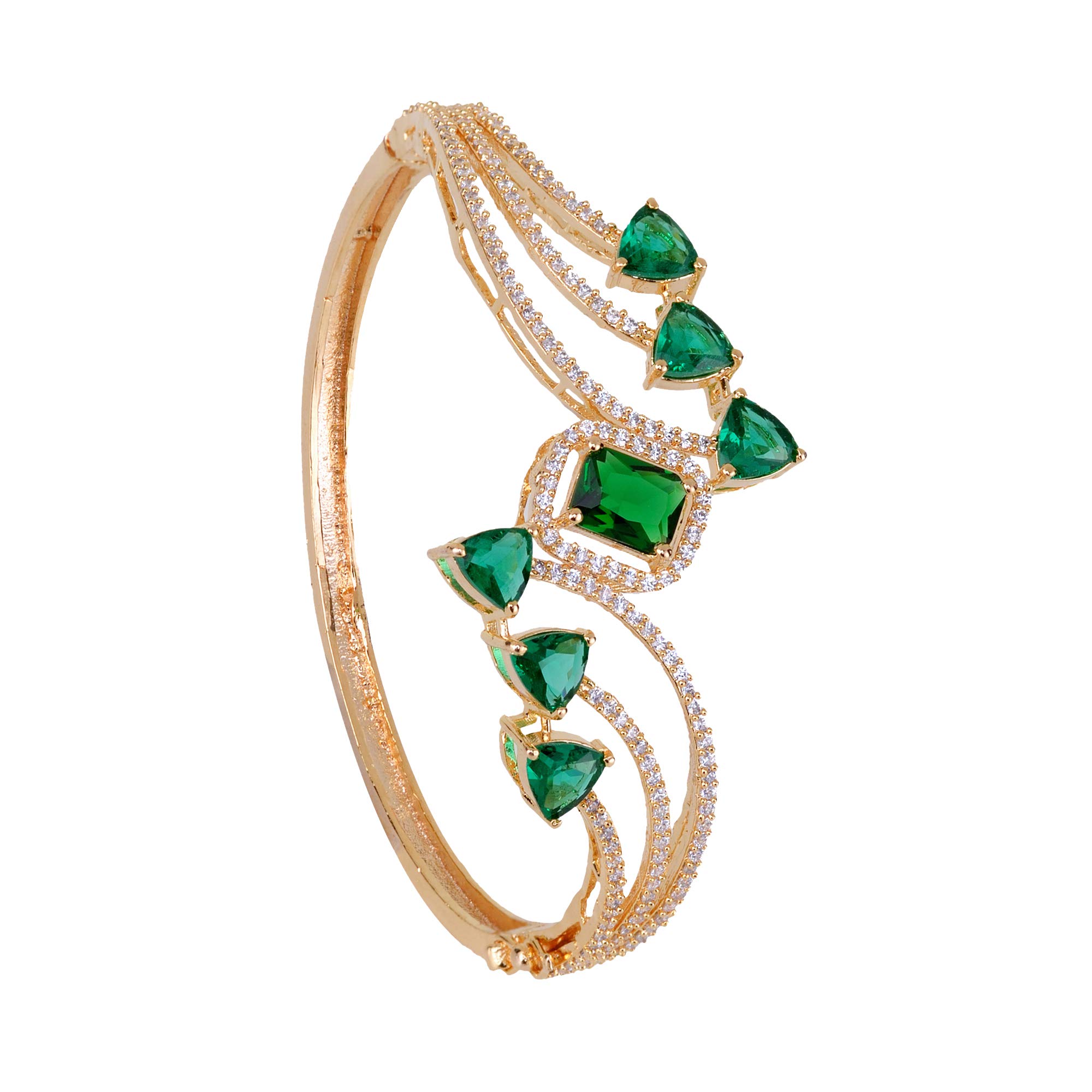 SARAF RS JEWELLERY- Rhodium Green American Diamond studded handcrafted stylish Bracelet for Women & Girls (B08KJ5MBNV) Amazon Price History, Amazon Price Tracker