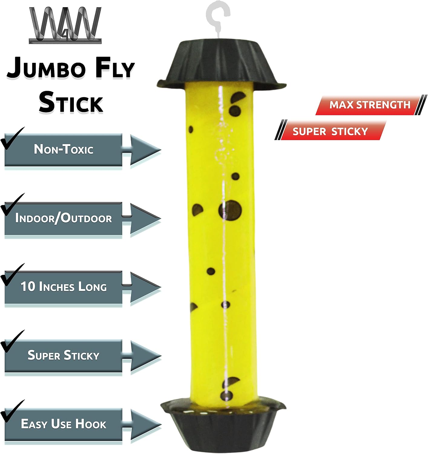 Jumbo Fly Stick- Super Sticky Fly Trap, Bugs Flies & Insects (3 Traps Included)-[3 Pack]
