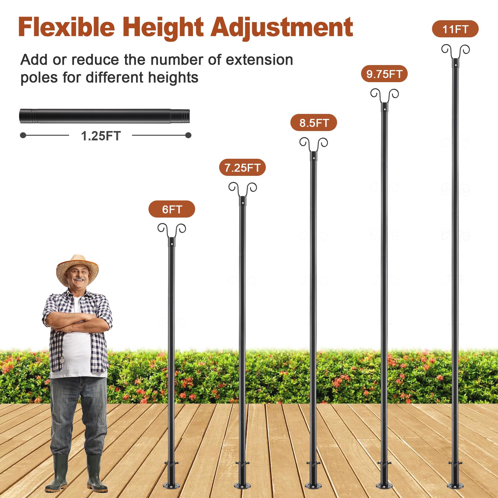 Mobile String Light Posts 9FT Light Poles 9 FT Outdoor String Light Poles | Heavy Duty Steel ...
