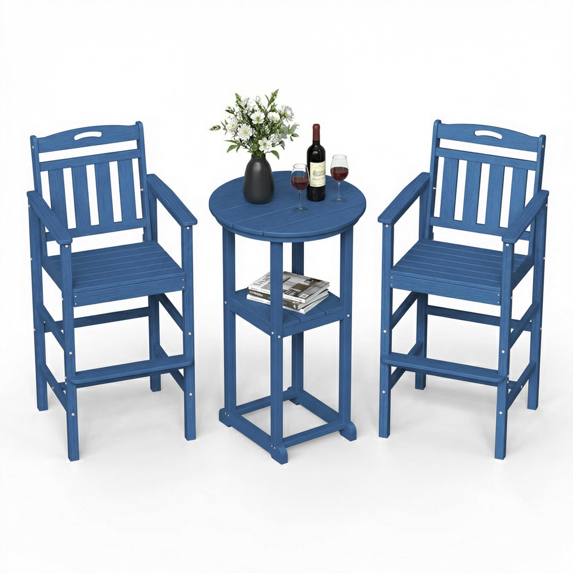 Ciokea 3-Pcs Bistro Set in navy blue