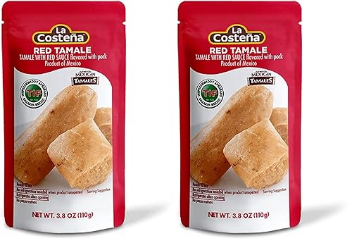 La Costeña Tamale Rojo con sabor a cerdo (individual) (paquete de 2)