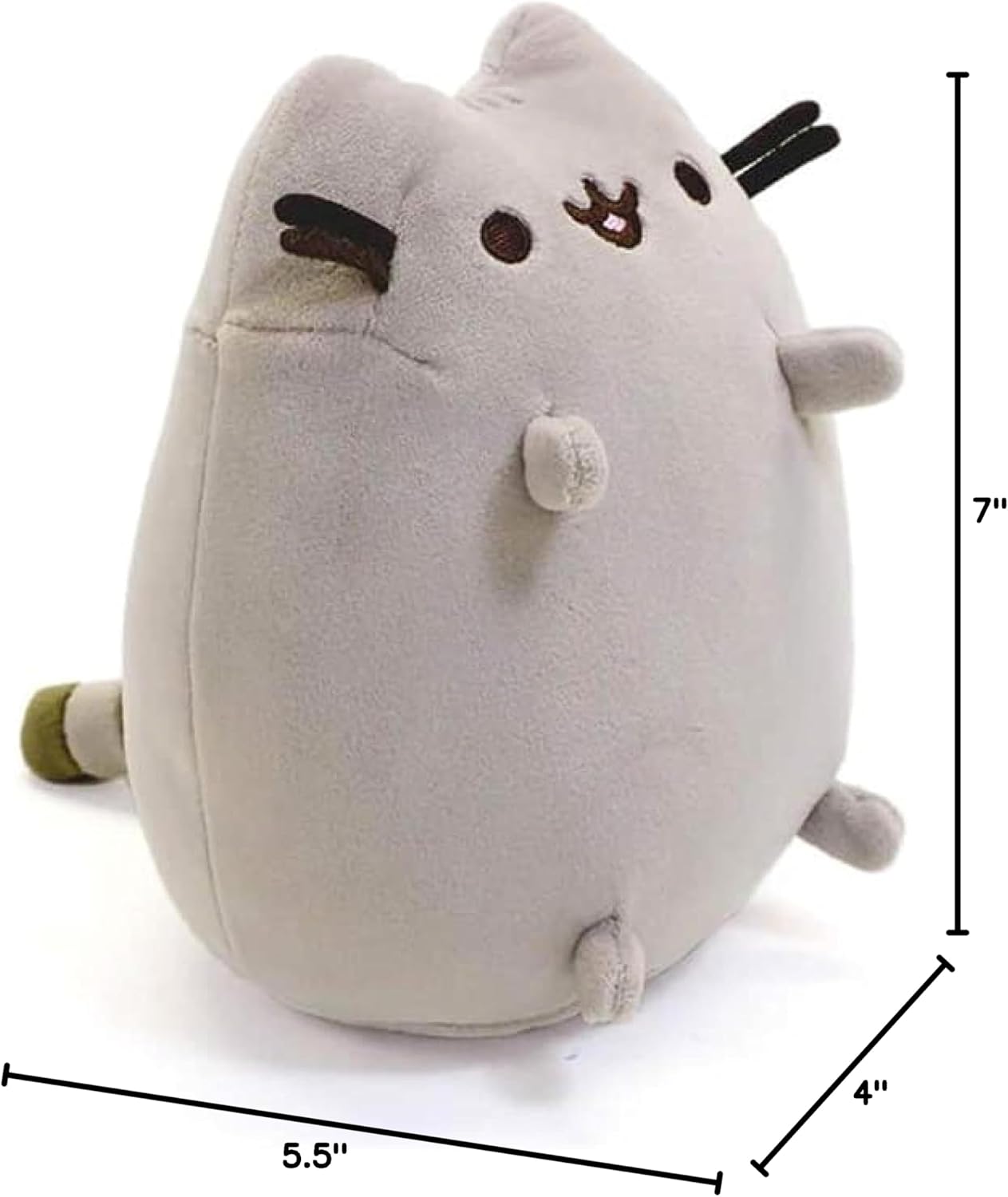 GUND Pusheen The Cat Sitting Pose Squisheen Plush, Squishy Stuffed Animal for Ages 8 and Up, Gray, 6”