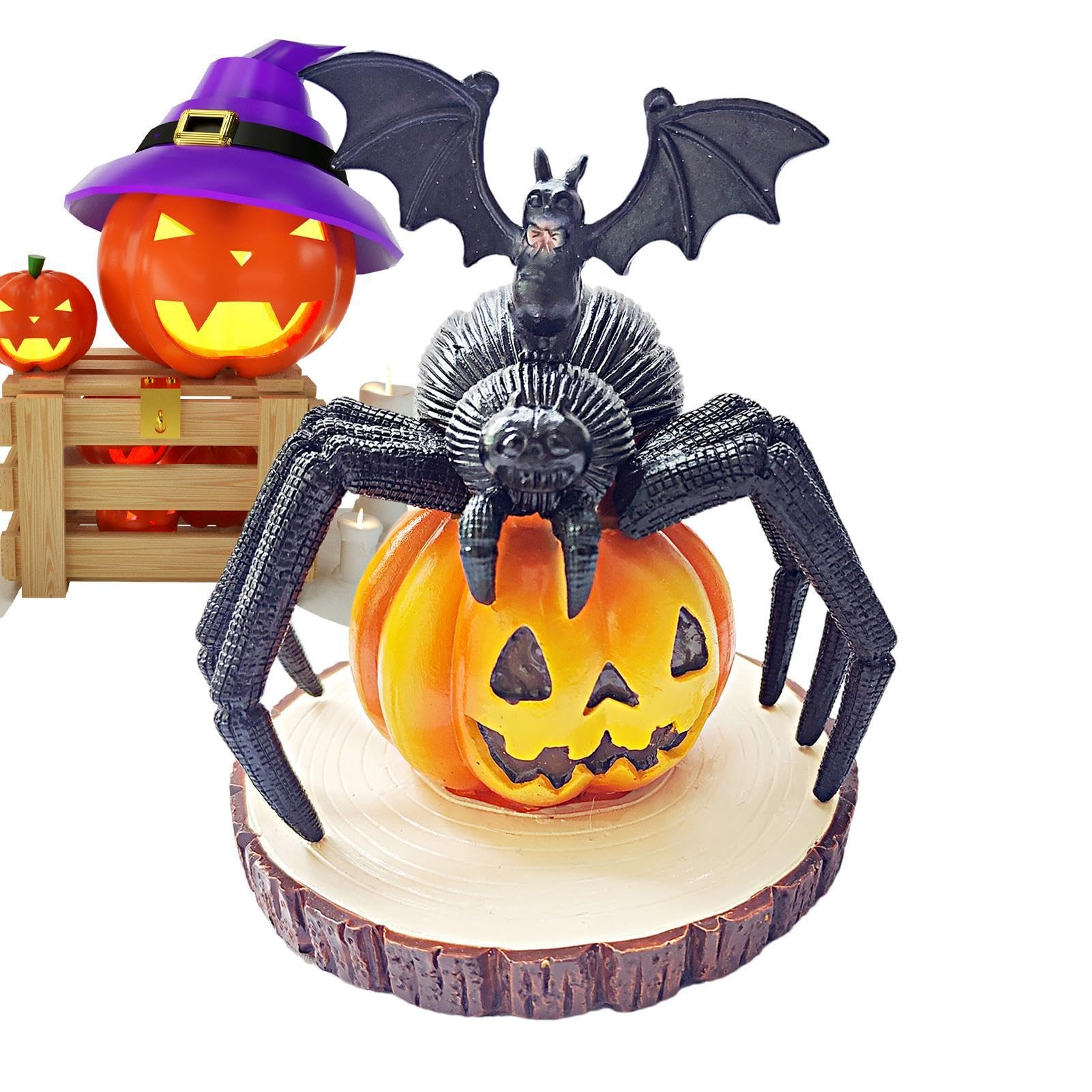 Amazon.co.jp: ハロウィンのカボチャの置物、ゴシックスパイダーの装飾