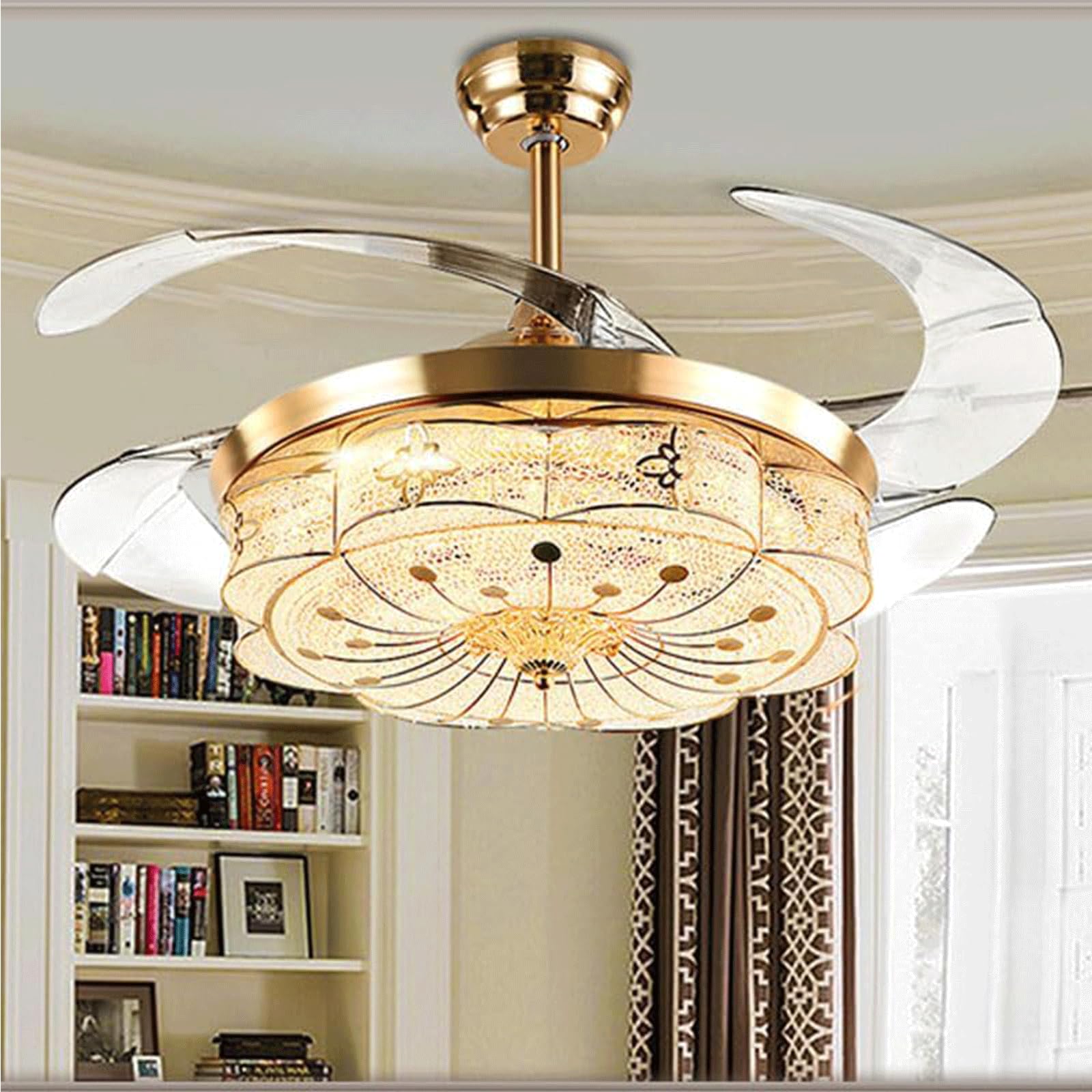 Lustre moderne ventilateur de plafond telecommande pour rafraichir votre interieur