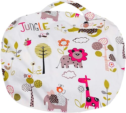 Miniatura 420 de Posh Funda de Silla Puf Rellenable para Almacenamiento de Animales de Peluche para Niños - Organizador de Juguetes Infantiles, Grande-38 - Lona