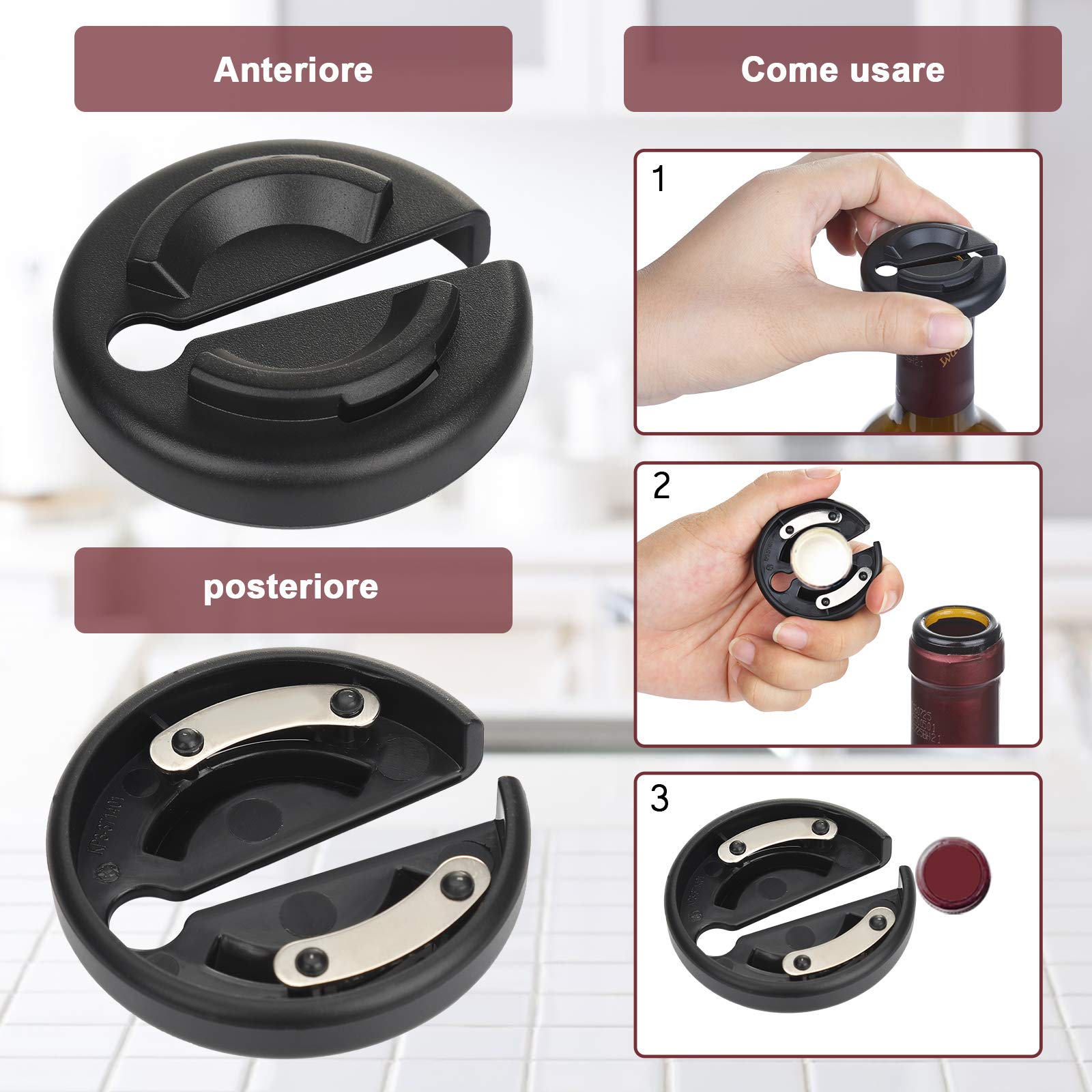 Anpro Cavatappi Elettrico Automatico Set con Versatore Vino, Taglierina, Tappo Sottovuoto