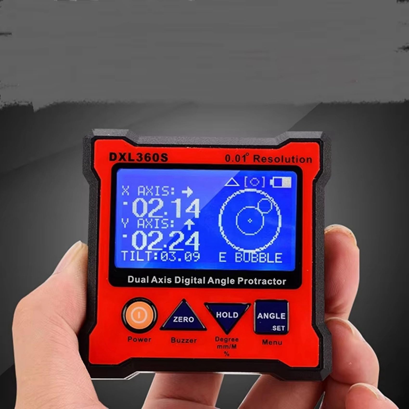 2X DXL360S Goniometro Digitale A Doppio Asse con Base Magnetica A 5 Lati Indicatore di Livello Digitale A Doppio Asse