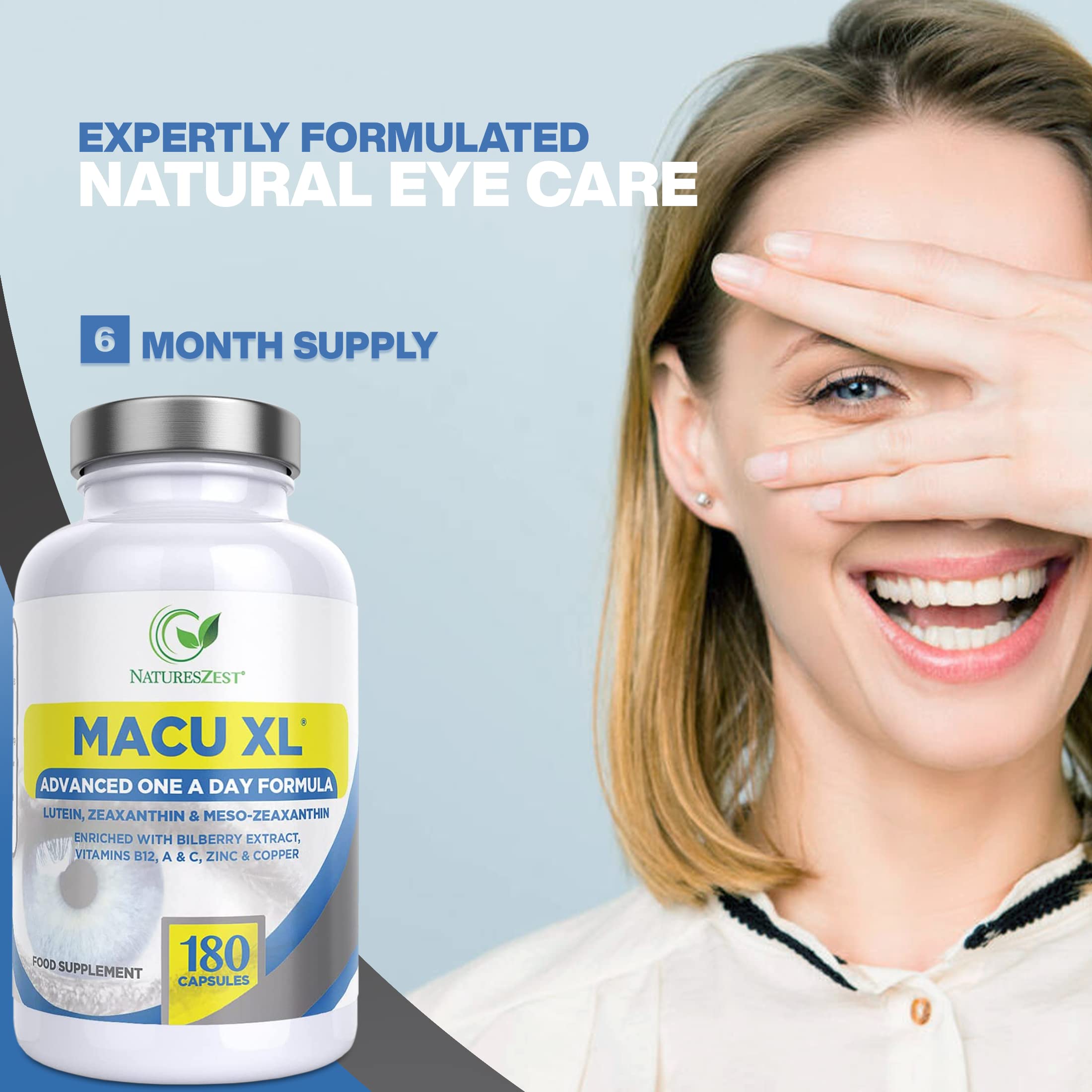Macu XL Lutein and Zeaxanthin Supplement 6 Month Supply with Meso