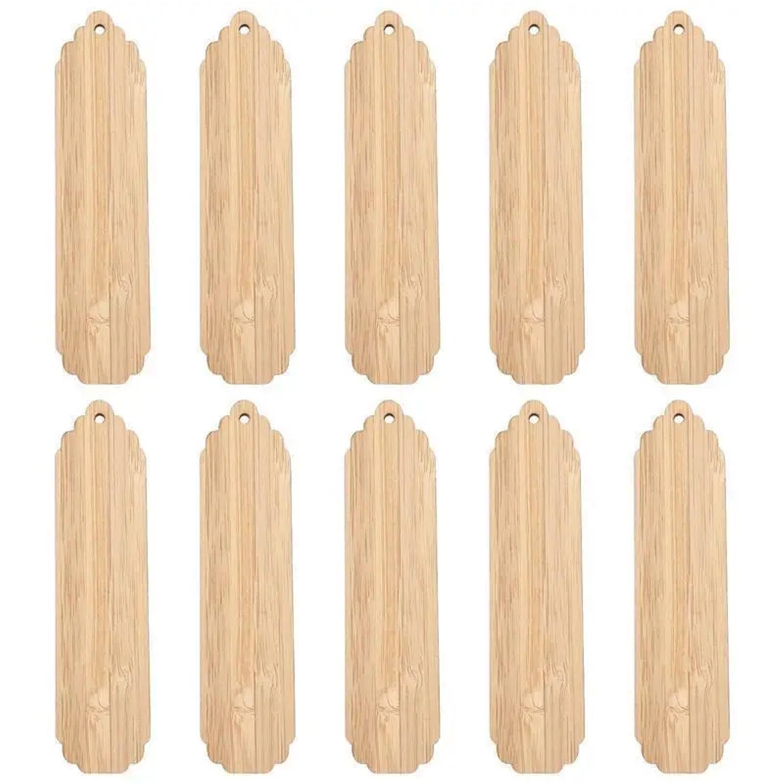 Door Knob Hangers 10pcs Wood Blank Bookmarks