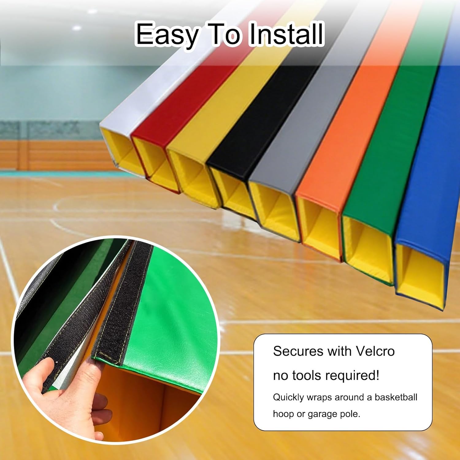 Square Basketball Pole Pad, Easy Installation, Impact-Resistant, for Player Safety Outdoor and Indoor, for Training Player Protection and Safety
