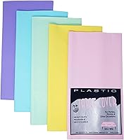 Vista 1 de New Paradise Fundas de mesa desechables y reutilizables de plástico resistente, tamaño rectangular de 54 x 108 pulgadas (5 unidades) - Combo
