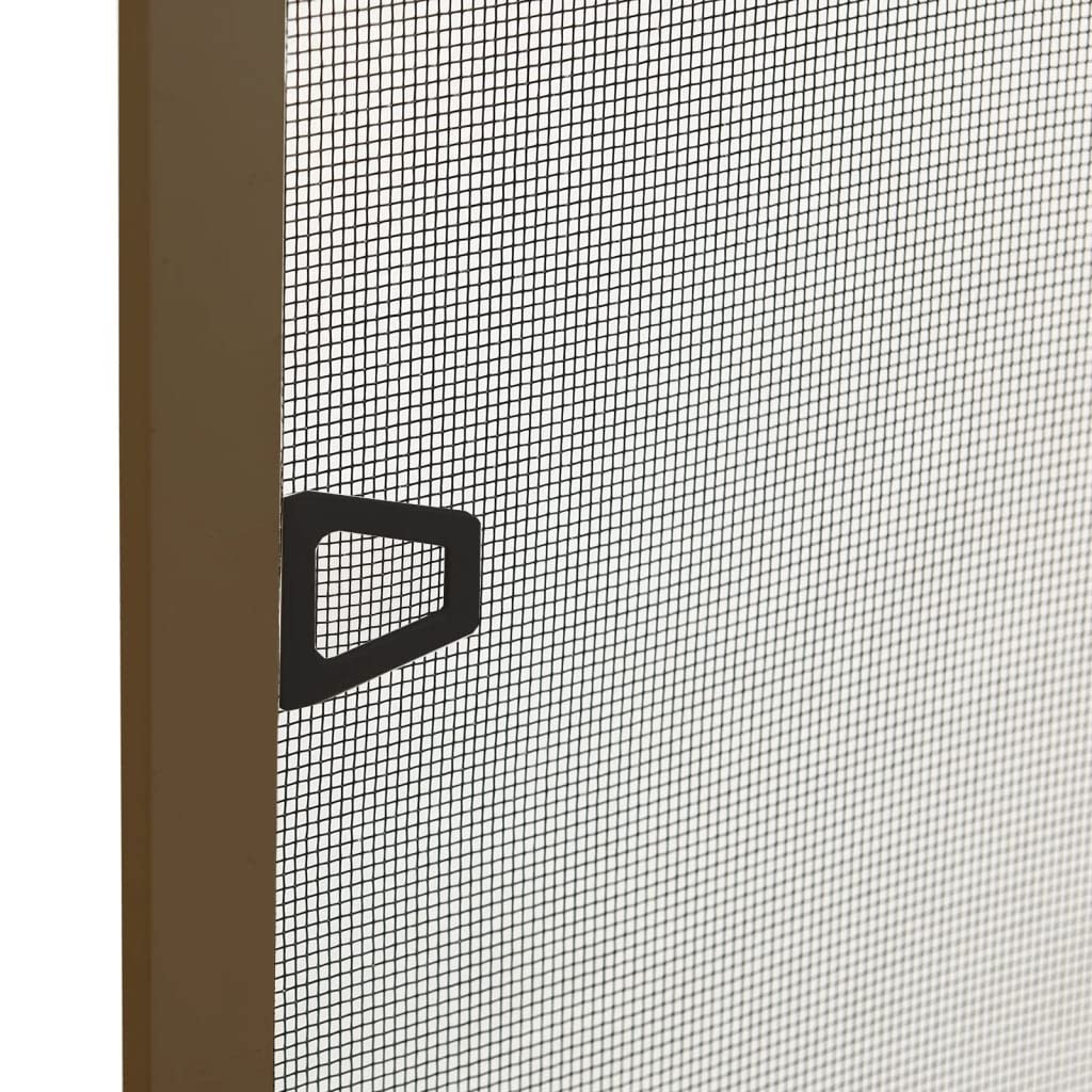 Fenster Braun 90x120 cm Aluminiumrahmen mit zuschneidbarem Mückengitter für Balkontür, Terrassentür, Dachfenster, Schlafzimmer, Wohnzimmer, kinderzimmer, Küche ohne Bohren