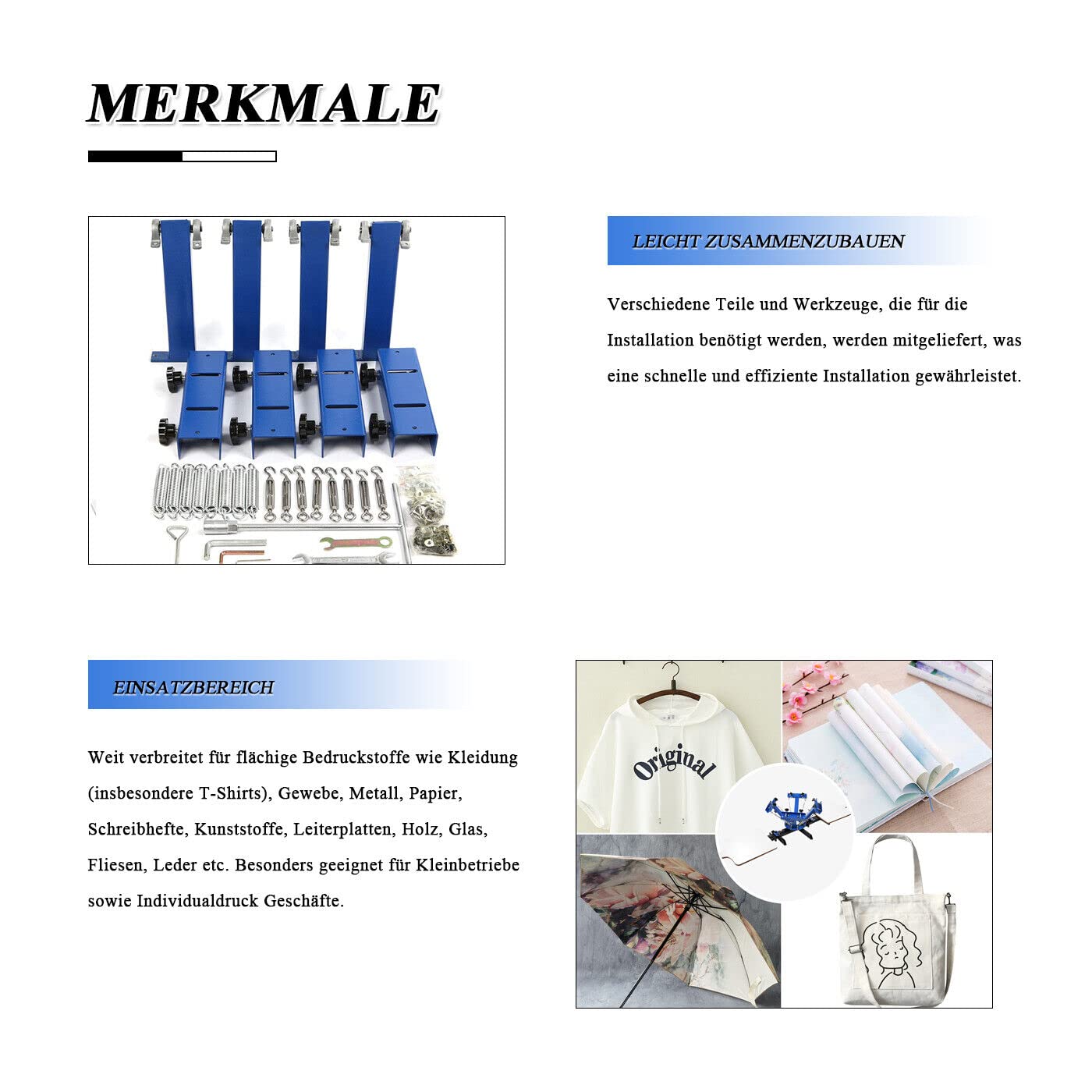 SDKEHUI 4 Farbe 2 Station Siebdruckmaschine, Siebdruck T-Shirt Printer, Textildruck DIY Kreatives Design,Kissenbezüge, Taschen, Vliesstoffbeutel
