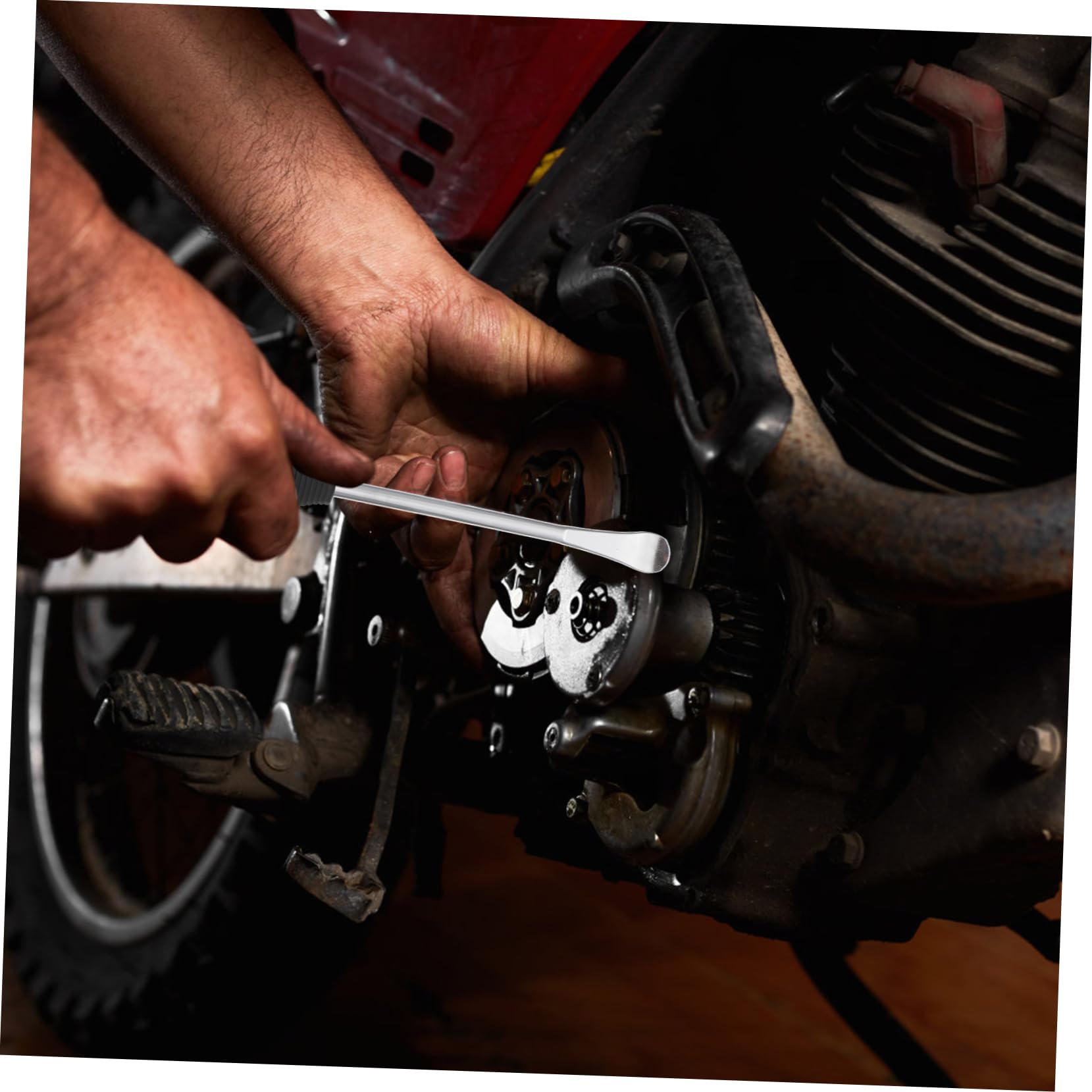 MUCKLILY 1set Tire Repair Spoon and Rim Protectors for Motorcycle Tire Changing Heavy Duty Levers Pouch for Easy Removal and Installation Tools for Dirt Bike and Lawn Mower