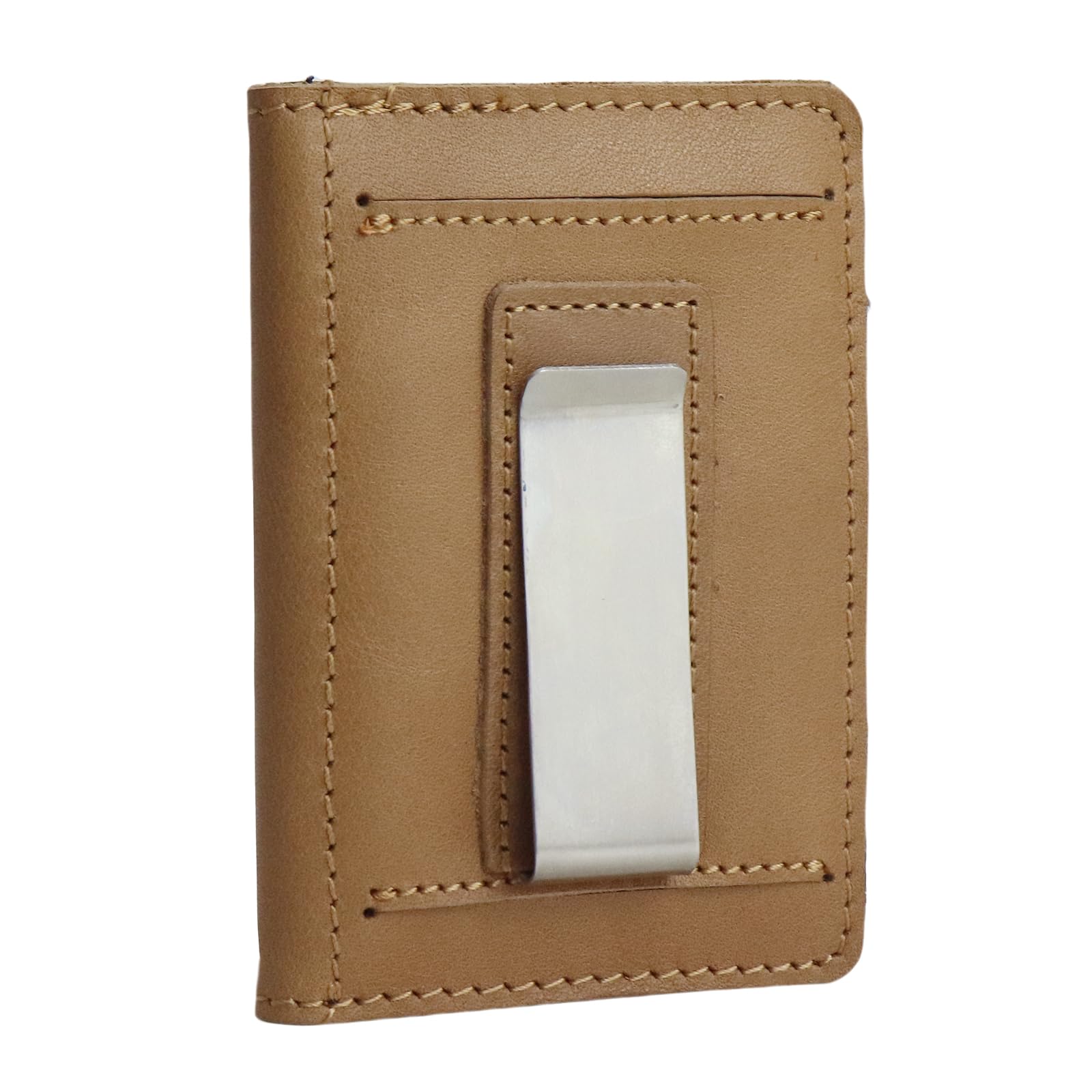 AGBIADD Full-Grain Leather Slim Bifold Wallet for Men Front Pocket RFID Blocking 10 Card Slots Independent Money Clip ID Window Minimalist Thin