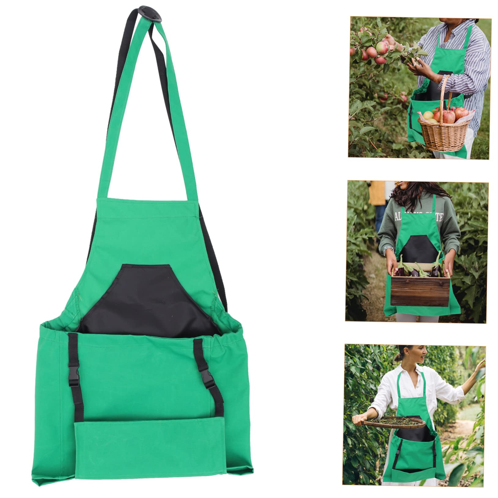 MAGICLULU grembiule da giardinaggio organizzazione della dispensa grembiule da raccolta Grembiule regolabile grembiuli di frutta grembiule per la raccolta di frutta e verdura vela di cotone