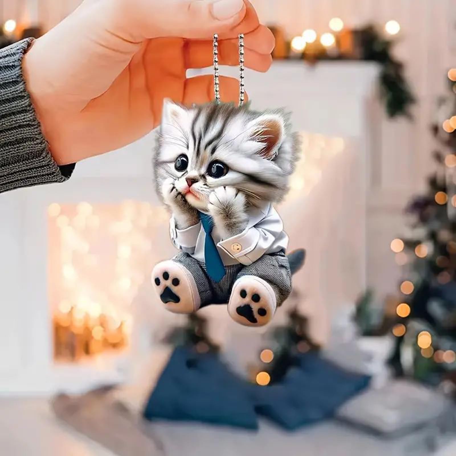 Super Cute Animal Cat Possum Mouse Car Mirror Hanging Ornament Car Interior Accessories Car Decor Rear View Mirror — view 2