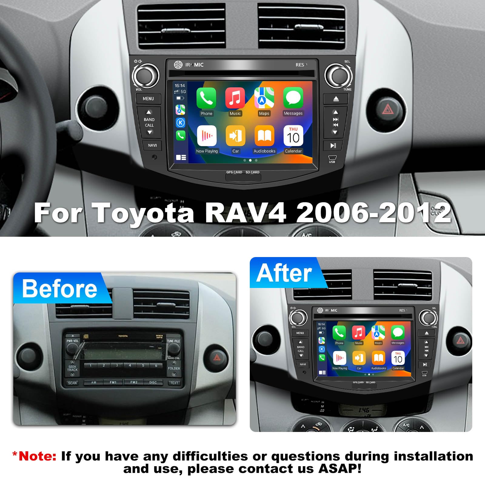 Car Radio for Toyota RAV4 2006 2007 2008 2009 2010 2011 2012 7