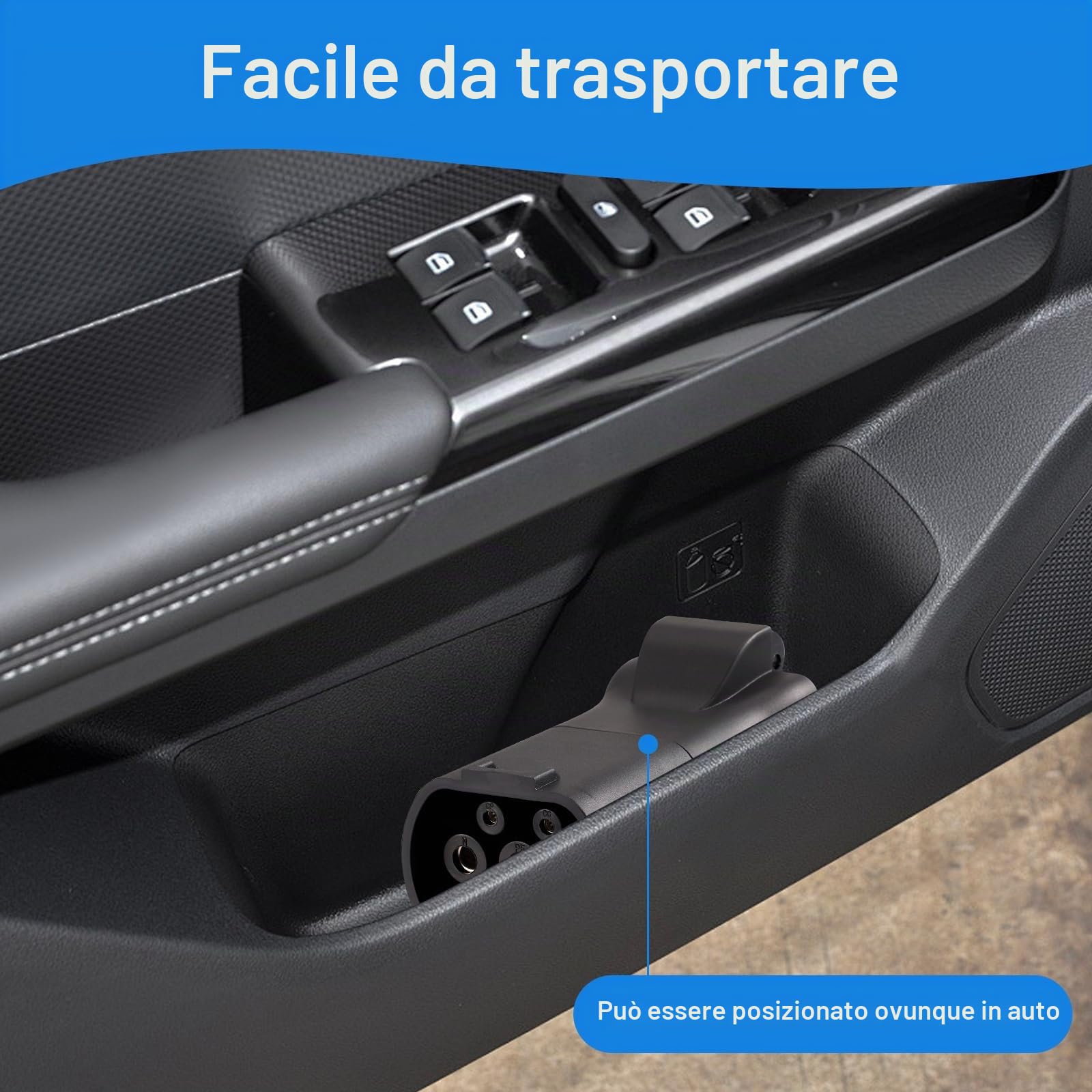 Adattatore di ricarica EV tipo 2 a presa Schuko – 3,5 kW 16 A 220 V – portatile e resistente IP44 – compatibile con veicoli elettrici con funzione V2L