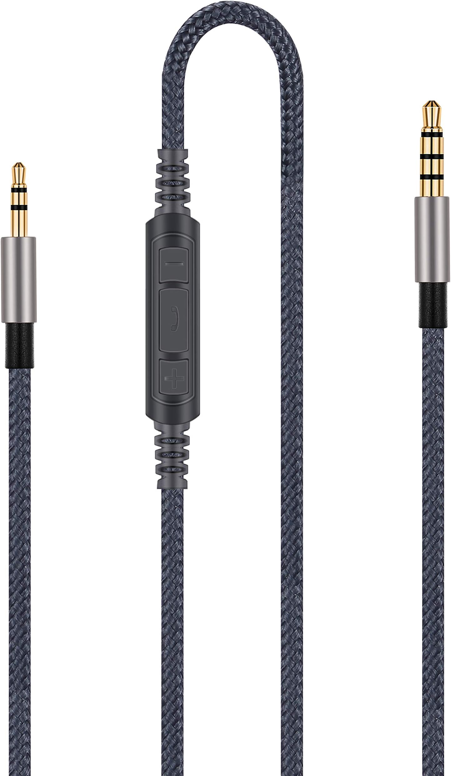Audio Cable Replacement with in-Line Mic Remote Volume Control - Compatible with AKG N60 N60NC Y45BT Y50 Y50BT Y40 Y55 K845BT K840KL Headphone and Samsung Galaxy Huawei Android