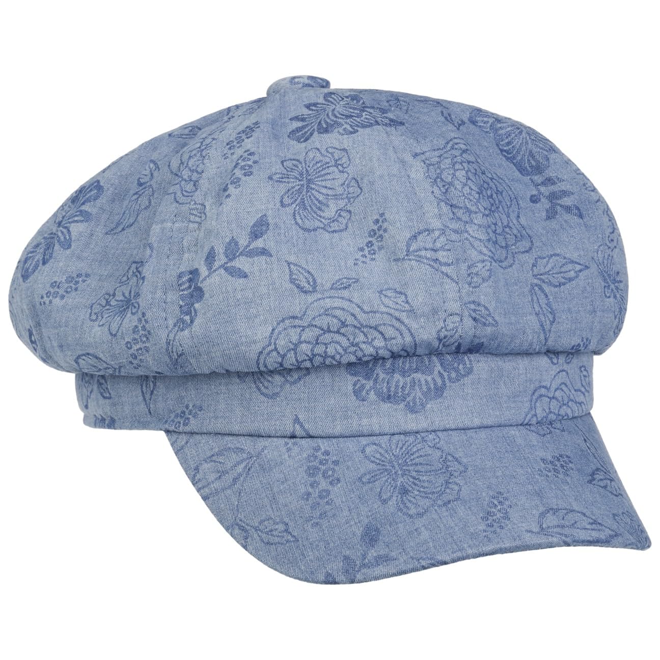Lipodo Mixed Flowers Newsboy Cap Women - Peaked caps Cotton with Peak Spring-Summer Summer - S (55-56 cm) Denim