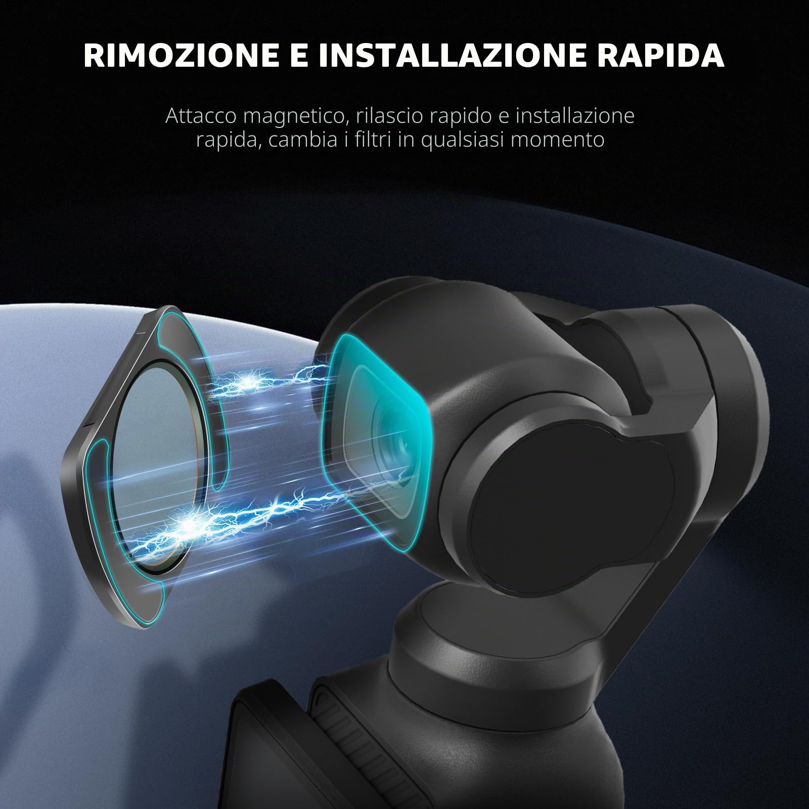REYGEAK Osmo Pocket 3 Kit filtri VND variabile ND 2-32 (1-5 stop) e ND 64-512 (6-9 stop) compatibile con DJI Osmo Pocket 3, telaio in lega di alluminio