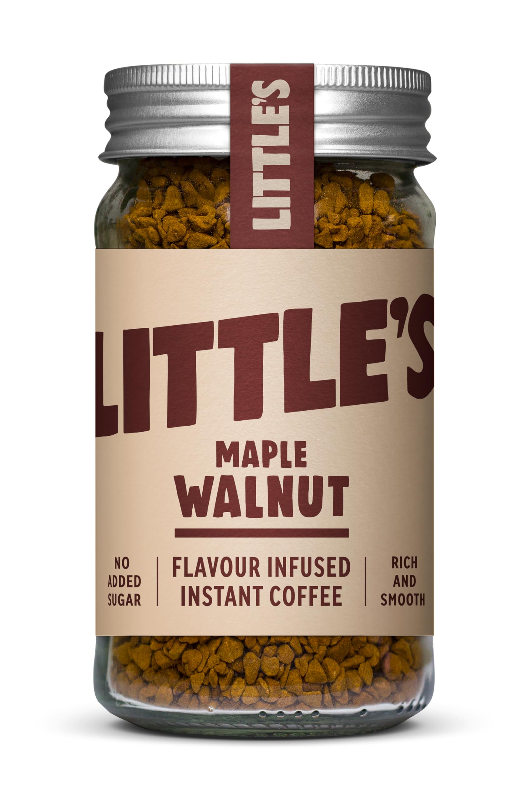 Little’s Maple Walnut Flavored Instant Coffee - No Added Sugar, Freeze-Dried Coffee Instant Flavored Coffee 1.76 Ounces, 14 Servings Per Jar