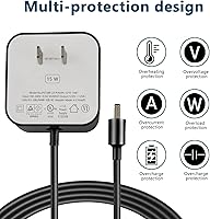 Vista 4 de 15W Power Adapter for Echo, Dot 3rd & 4th Gen, Kids Edition, Show 5, Spot, and Fire TV Cube, 5Ft AC Adapter Power Cord