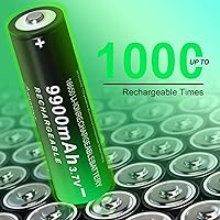 Vista 4 de 18650 Batería recargable 9900mAh 3.7V Li-ion Baterías 18650 Botón de batería Top 2 Pack para linternas Faros