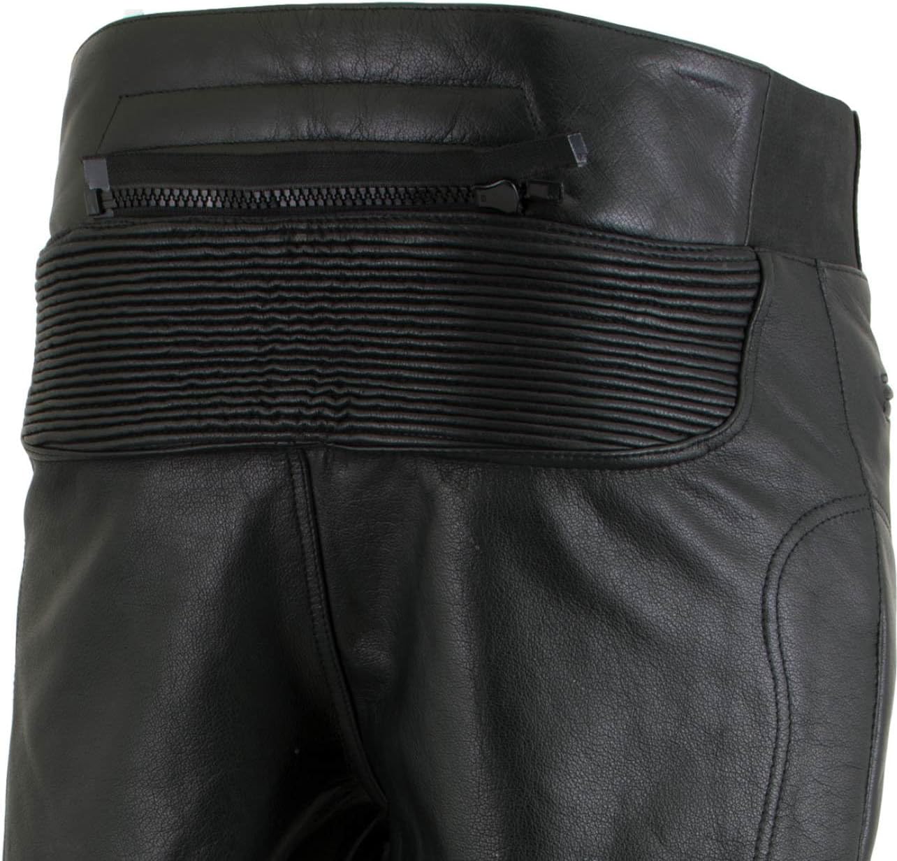 Milwaukee Leather LKM5713 Men's Premium Black Cowhide Leather Racing Pants w/CE Armor Knee Protection