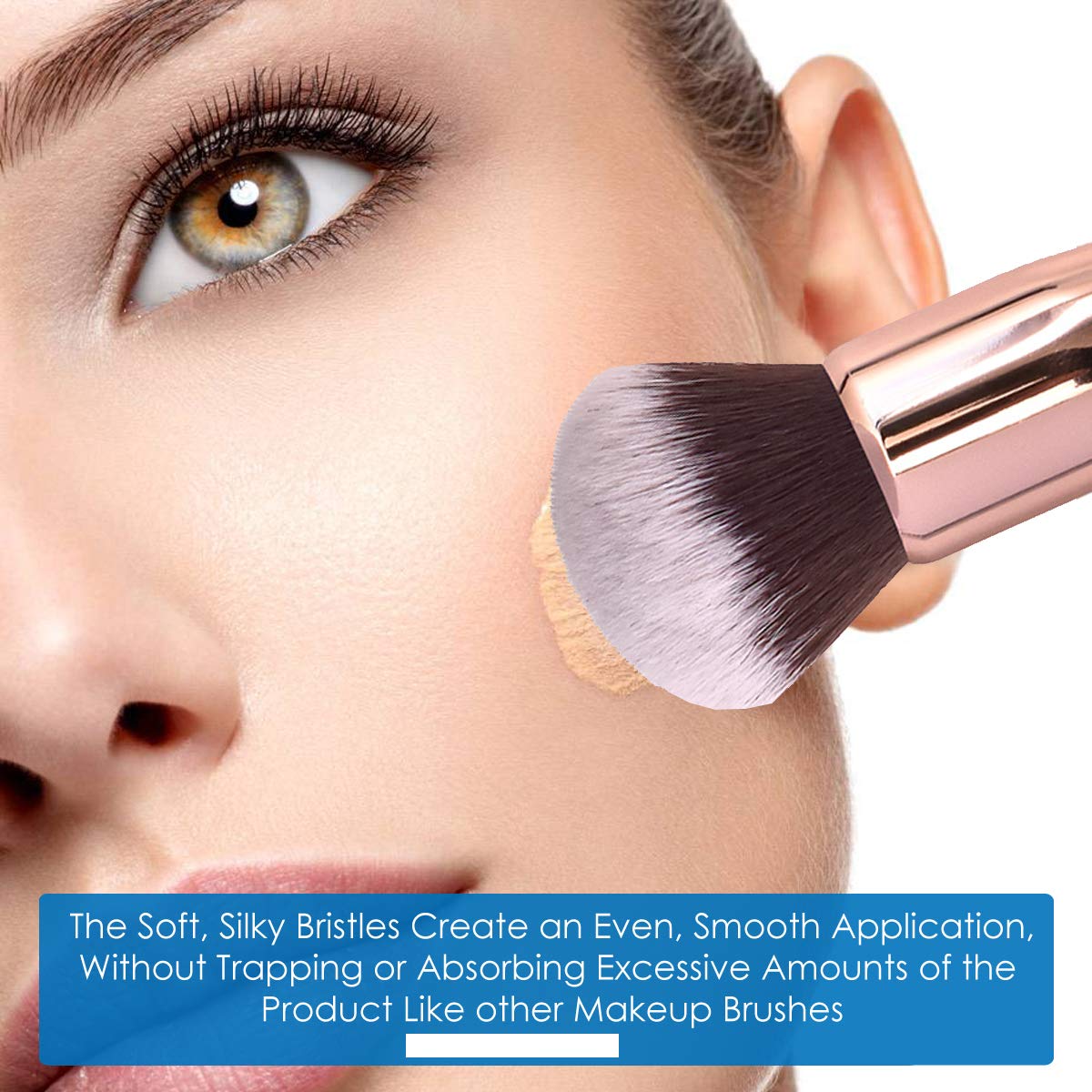 Round Top Kabuki Brush Powder Foundation Makeup Brush, KINGMAS Premium Makeup Brush for Buffing Liquid, Cream, Powder, Blending Face Brush : Beauty & Personal Care